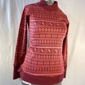 Columbia Holly Peak Jacquard LS Shirt Holiday Red